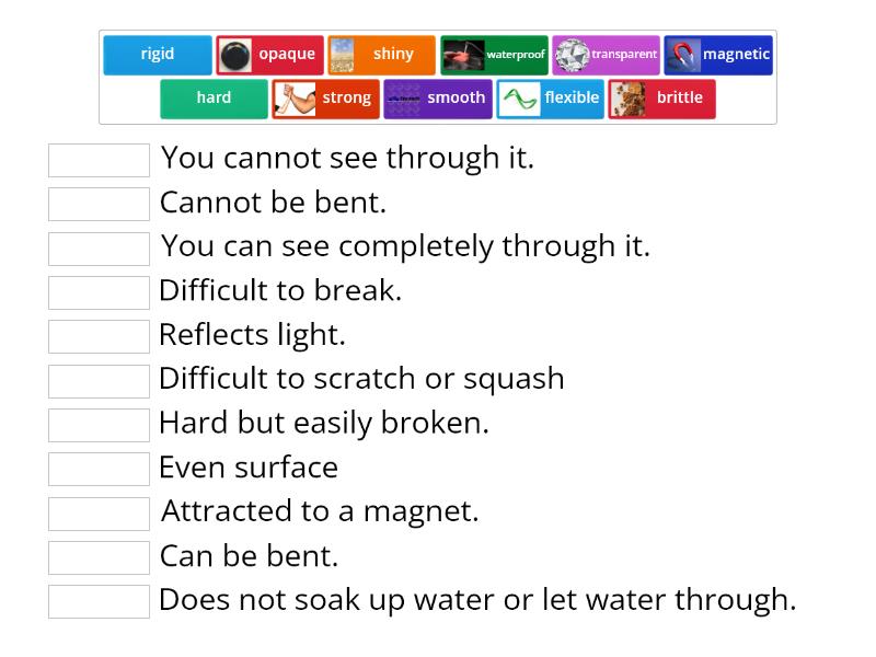 properties-of-material-adjectives-match-up
