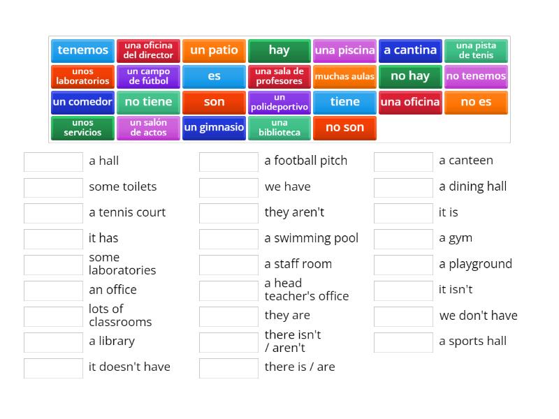 Y9 School facilities - Match up