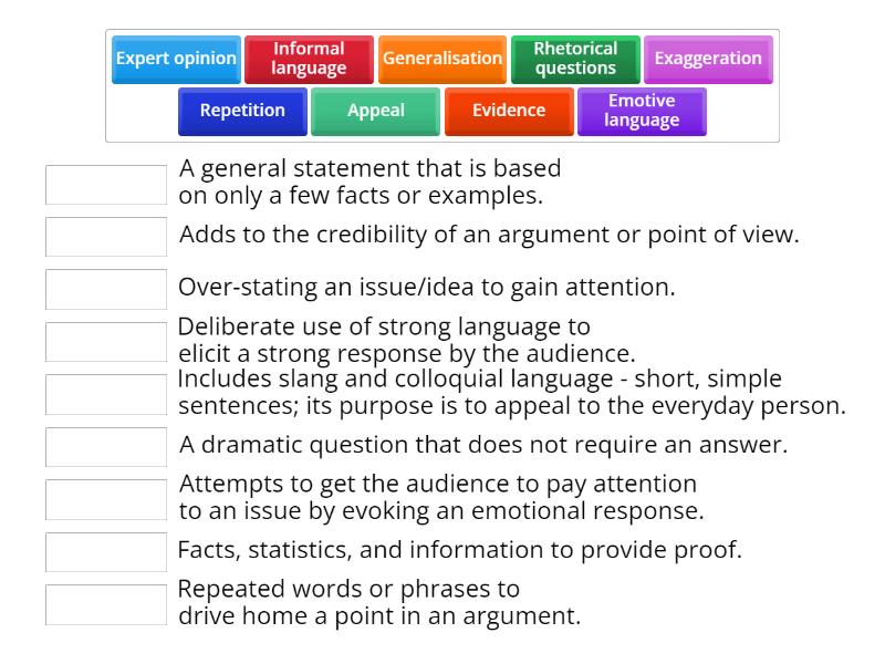 Persuasive Media Language - Match Up