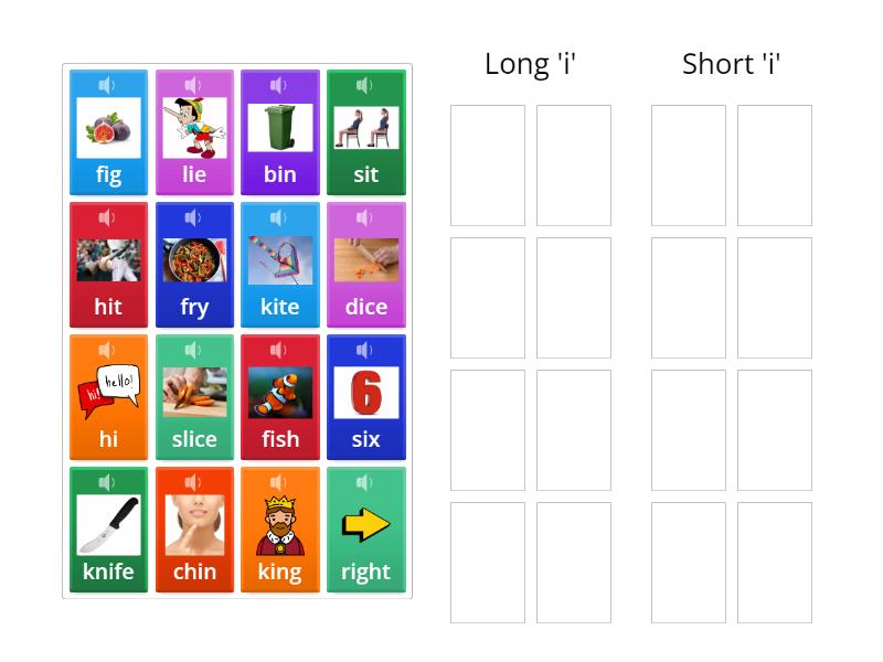 Long 'i' sound - Group sort