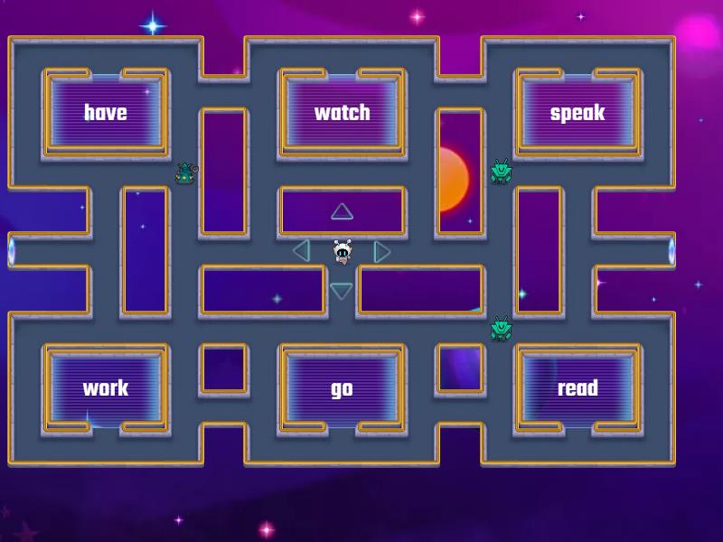 Match the nouns/noun phrases with the correct verbs Maze chase