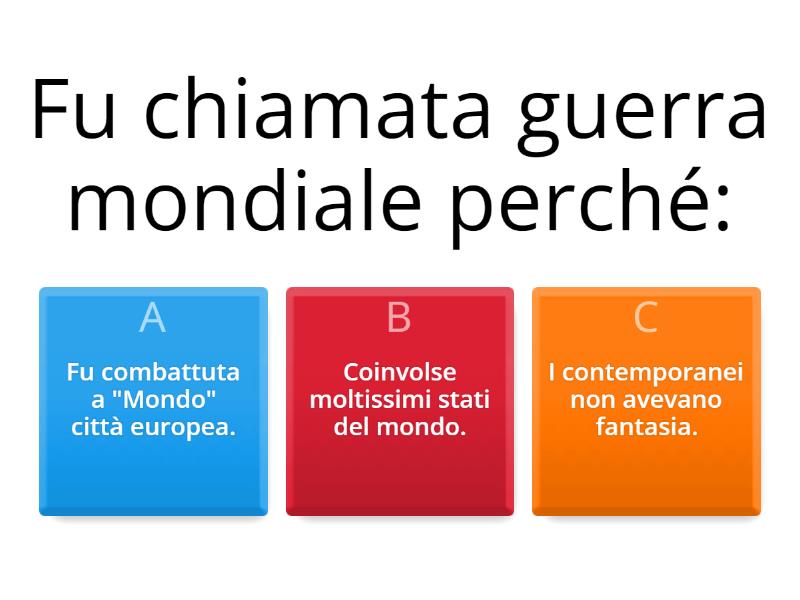 Sulla 1° Guerra Mondiale - Quiz