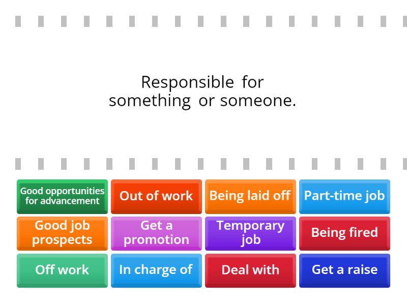 Work and Employment - Expressions - Find the match
