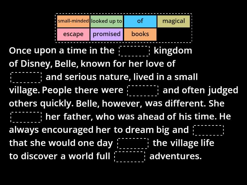 Sonia.Disney.Text Complete the sentence