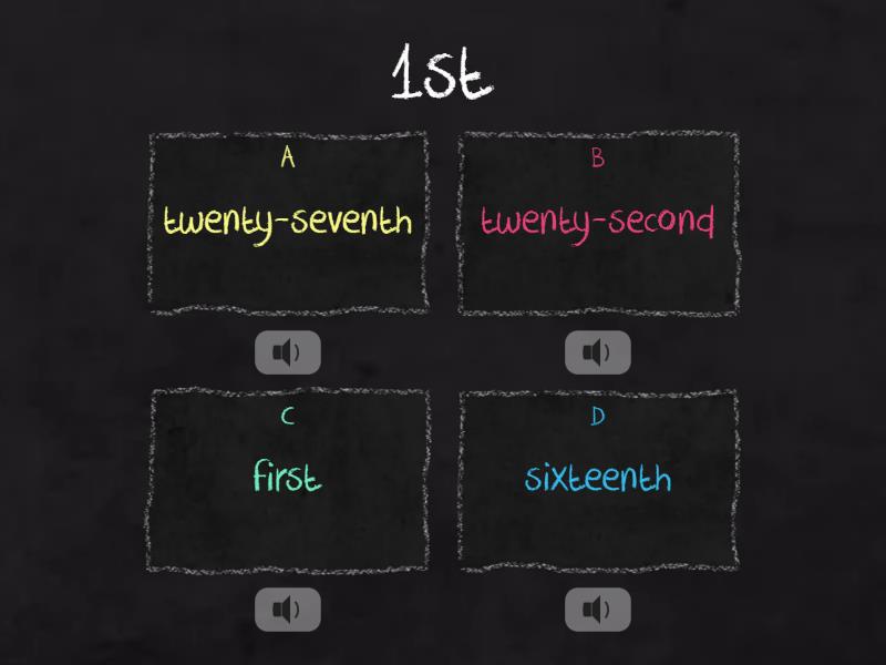 Ordinal Numbers - Quiz