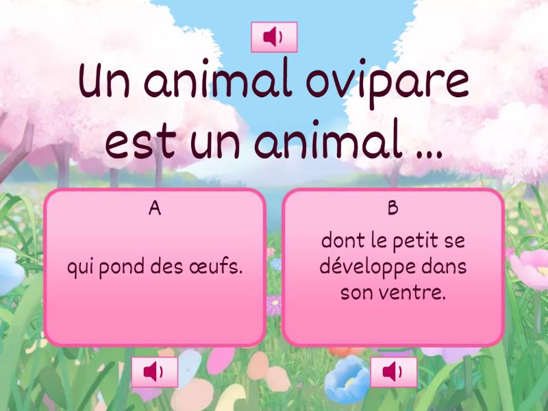 Les animaux ovipares et vivipares - Quiz