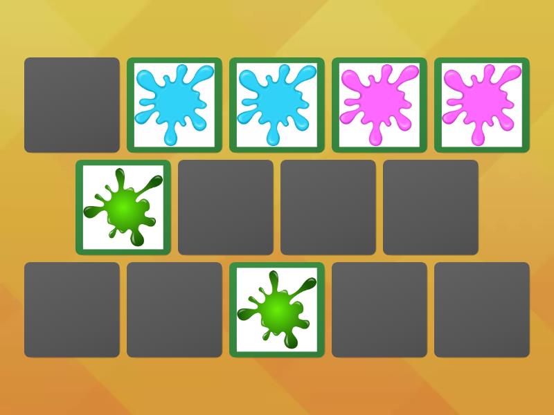 Colours memory game matching pairs