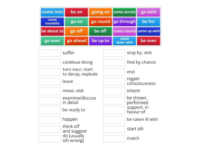 unit 01 Use of English B2 phrasal verbs - Match up