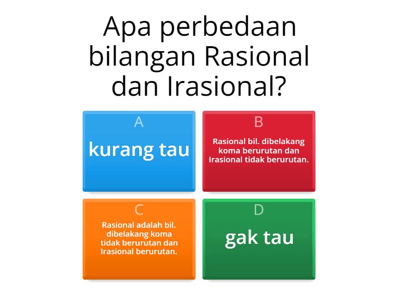 Bilangan Rasional Dan Irasional - Quiz