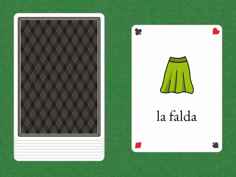 Vocabulario. La ropa A1 - cartas para estudiar - sopa de letras ...