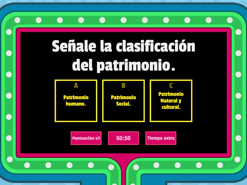 Patrimonio Cultural Y Nartural - Gameshow Quiz