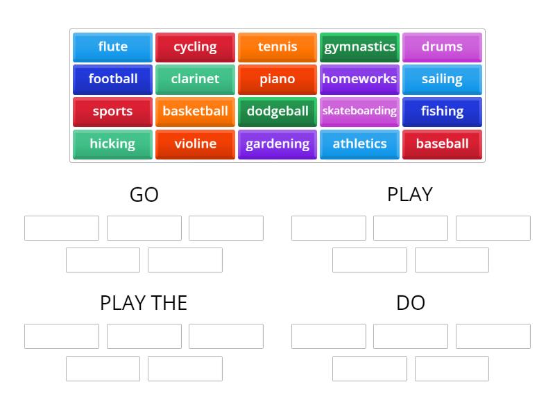 Free time - verbs - Group sort