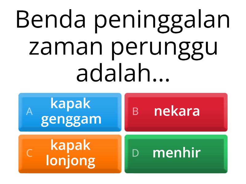 Kehidupan Zaman Prasejarah - Quiz