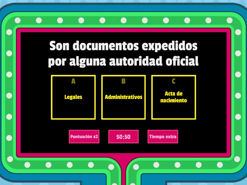 Documentos Administrativos Y Legales - Concurso De Preguntas