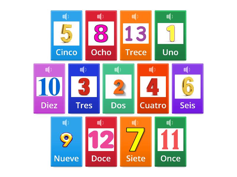 Numeros del 1 al 13 - Flip tiles