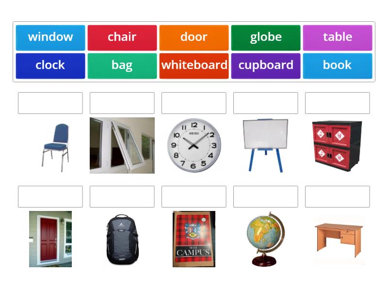 Things in the classroom - Match up