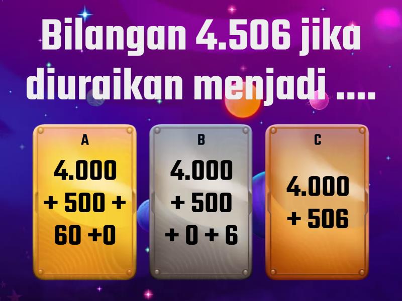 Soal Matematika Materi Bilangan Cacah - Quiz