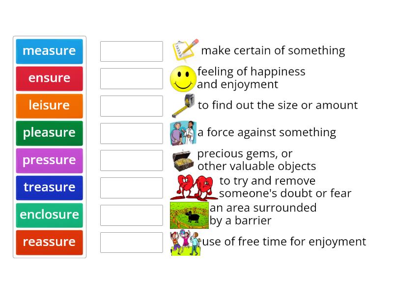 words-ending-sure-definitions-match-up