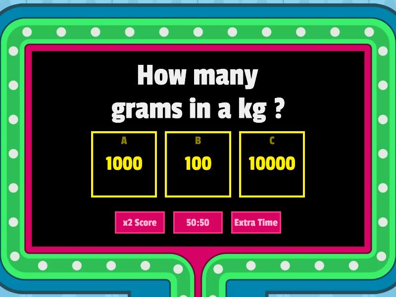 Units of measure. - Gameshow quiz