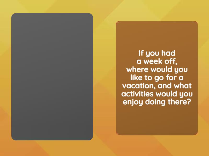 Second conditional be random cards