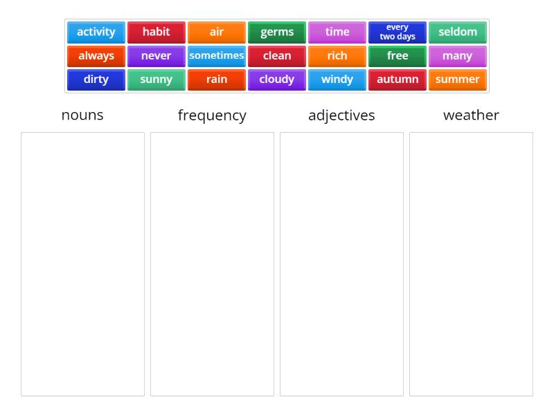 Match word into categories - Categorize