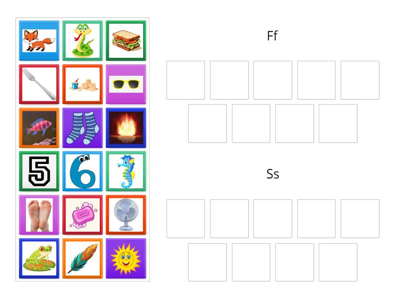 Sort the objects (Ss and Ff) - Group sort