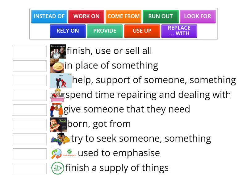 Unit 10- energy- PHRASAL VERBS - Match up