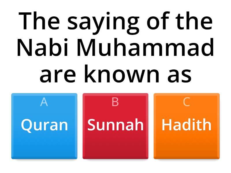 Quran, Sunnah &Hadith - Quiz