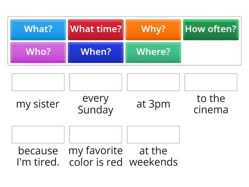 question words - Match up