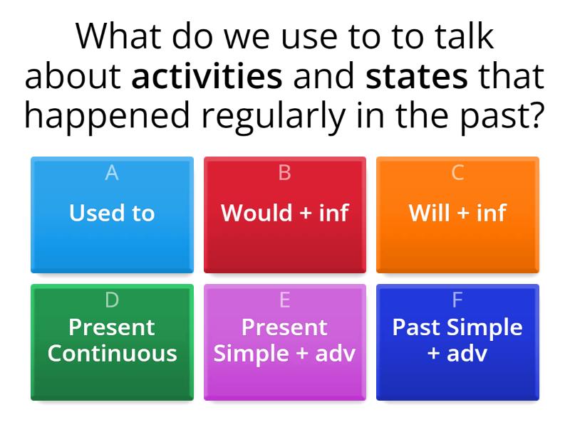 SO B2 4.1 Grammar. Past/Present Habits. Rules Revision - Quiz