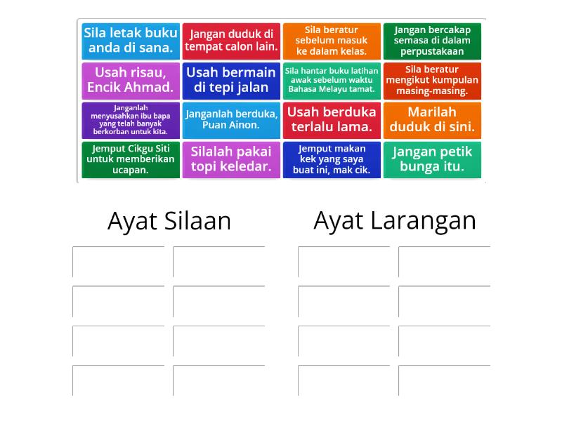 AYAT SILAAN DAN AYAT LARANGAN - Posortuj