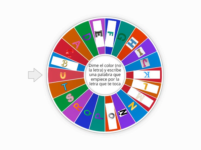 DIME EL COLOR DE LA LETRA! - Rueda aleatoria