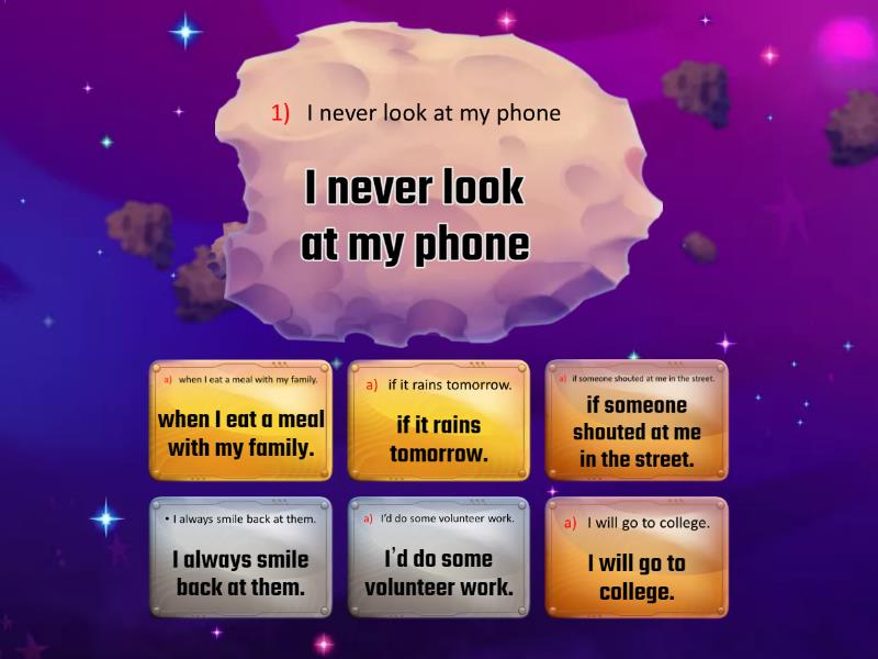 Conditionals practice encontre a combina o