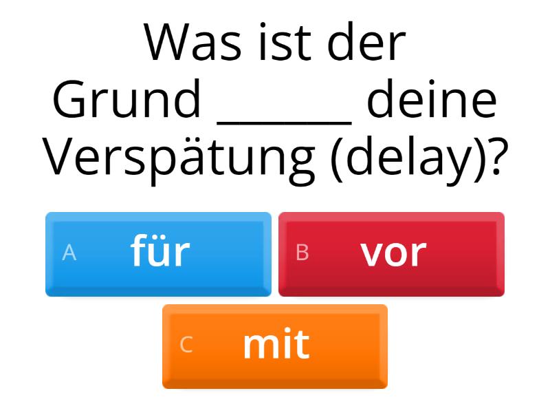 Nomen mit fester Präposition - Quiz