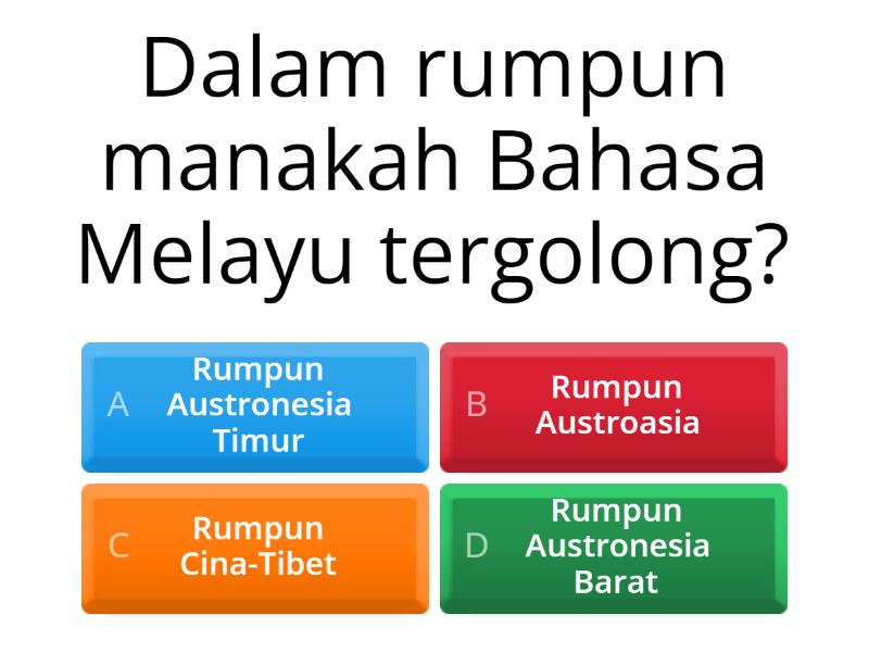 Sejarah Perkembangan Bahasa Melayu BMMB 1074 - Quiz