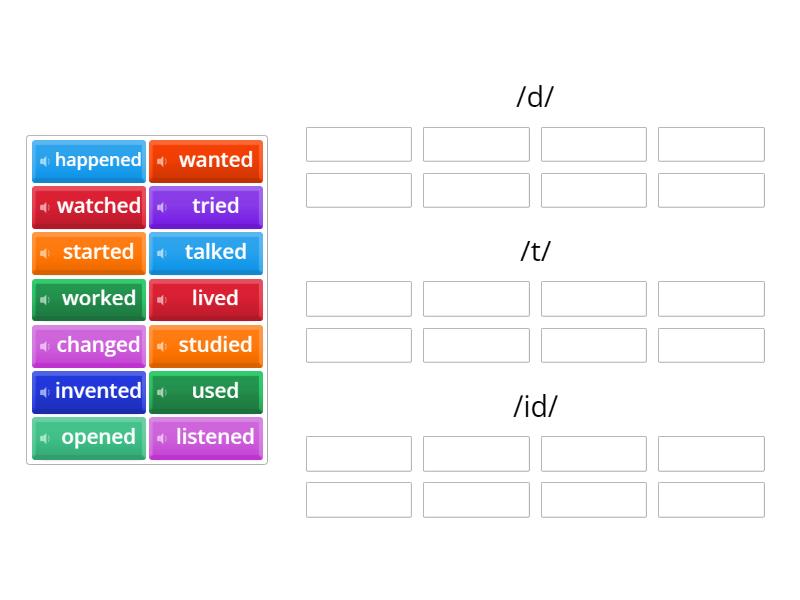 Regular verbs - Group sort