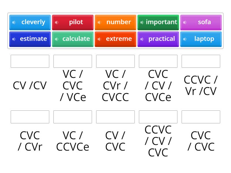 Syllable Coding & Split - Match up