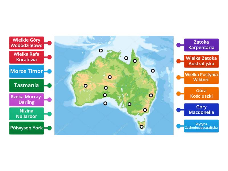 Kuba Mapa Australii Labelled Diagram