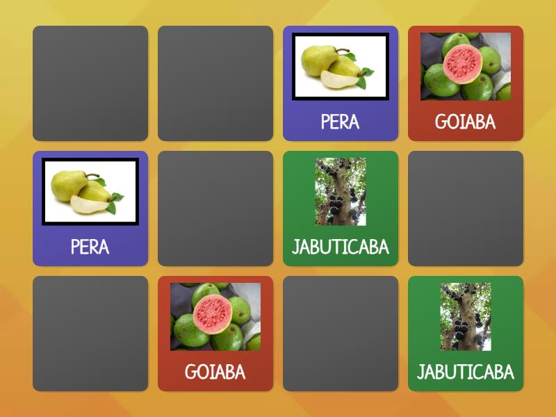jogo da memoria frutas - Combine os pares