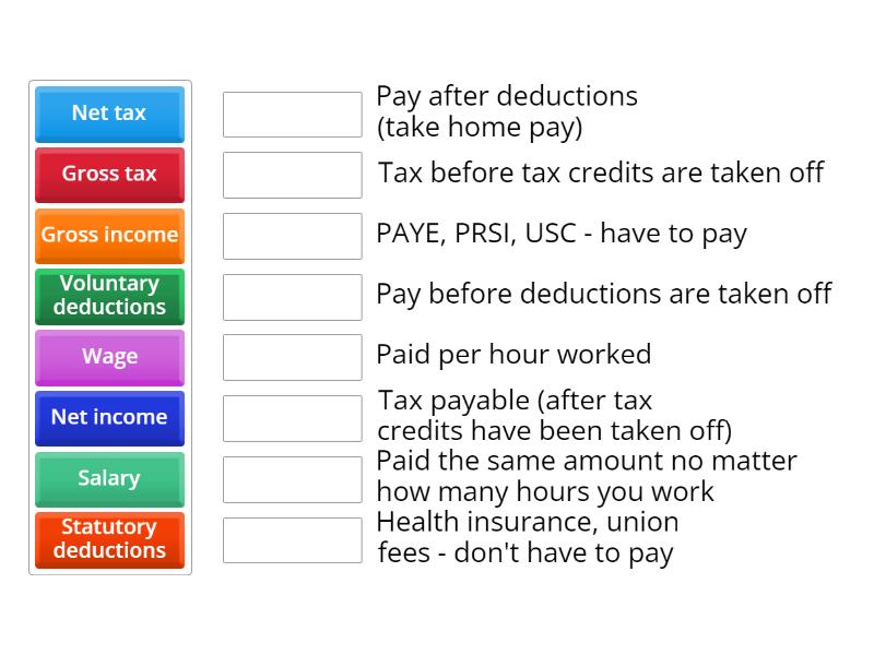 Income Tax - Match up