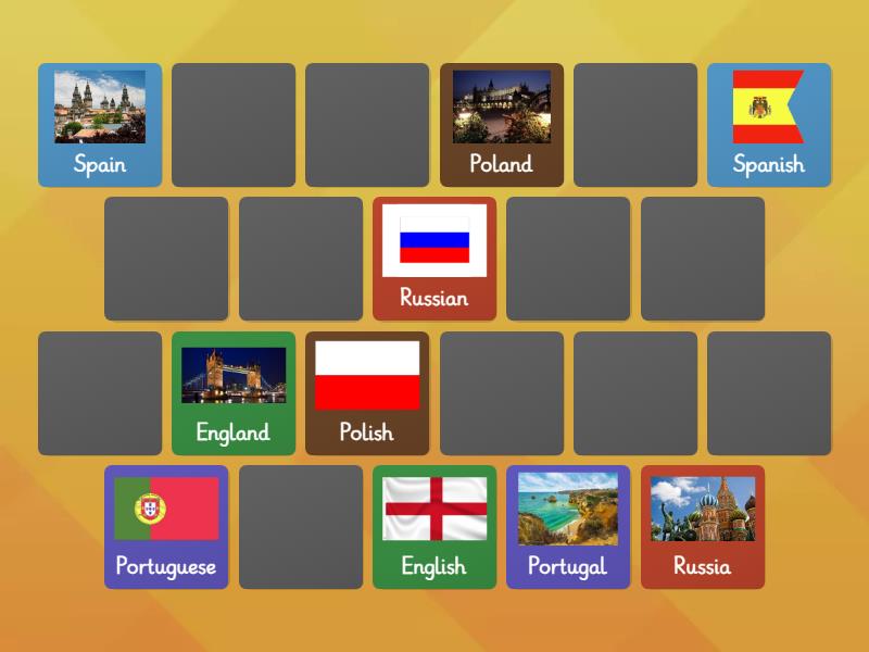 Countries and nationalities - Matching pairs
