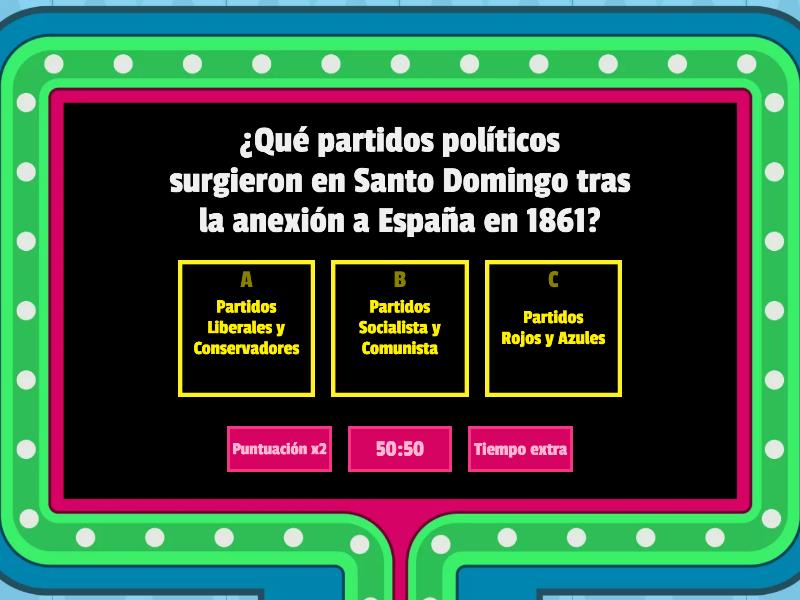 Anexion de Santo Domingo a España - Gameshow quiz