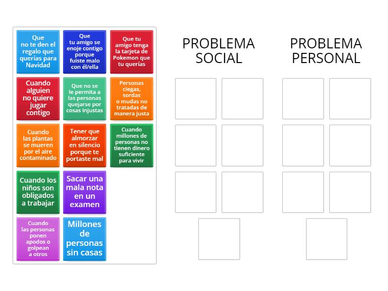 PROBLEMAS SOCIALES O PROBLEMAS PERSONALES - Group sort