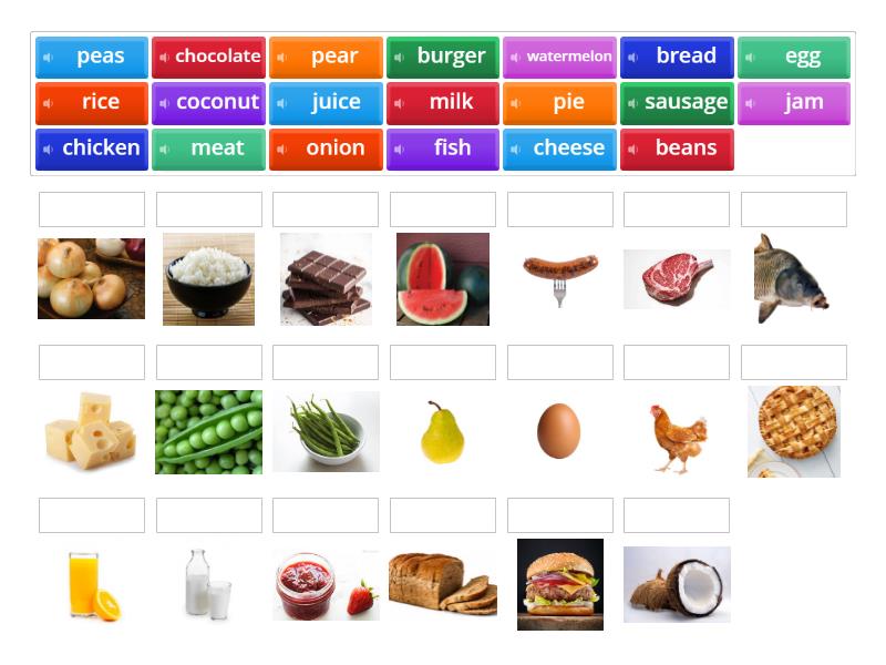 food with audio - Match up
