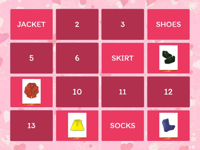 KB1, Unit 8. Clothes - Matching pairs