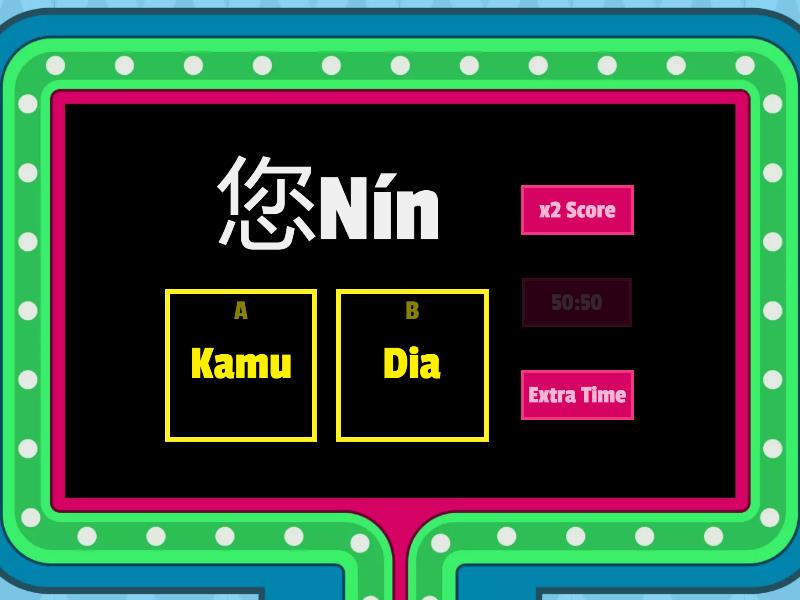 Bahasa Mandarin Vocabulary Review Part 1 - Gameshow Quiz