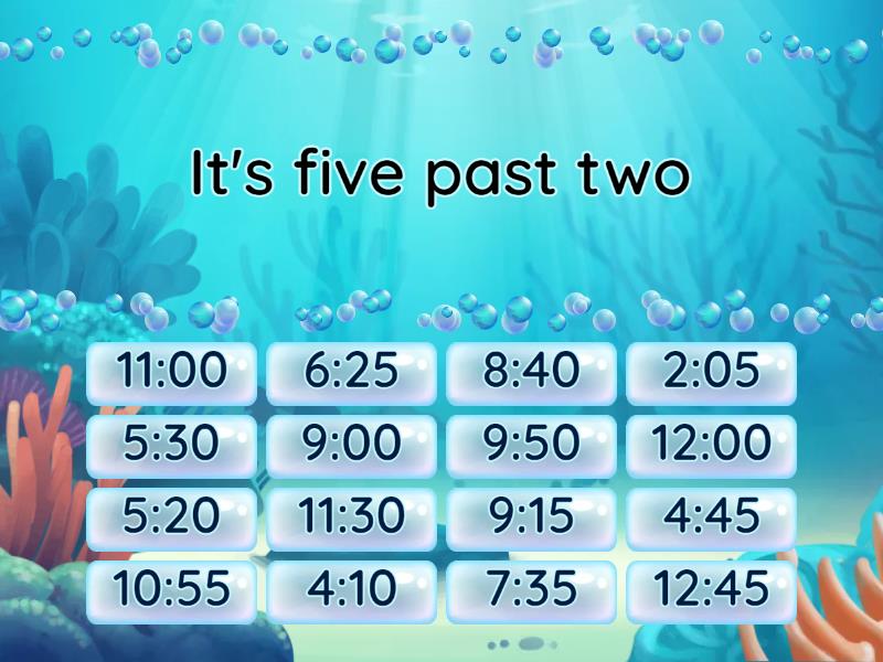 Telling the time - - Find the match