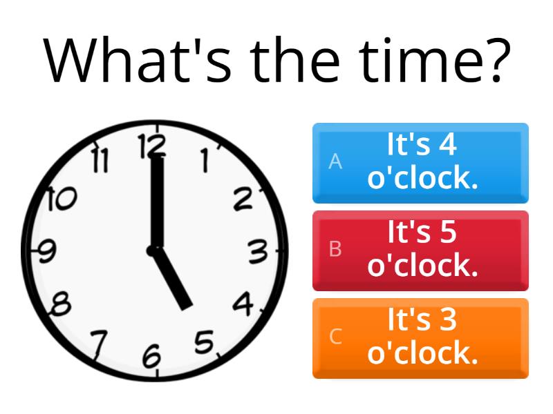 Telling the Time - O'clock - Quiz