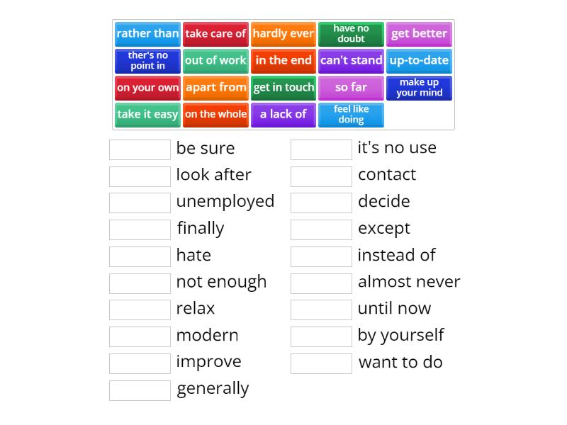 SYNONYMS (PET), B1 - Match Up