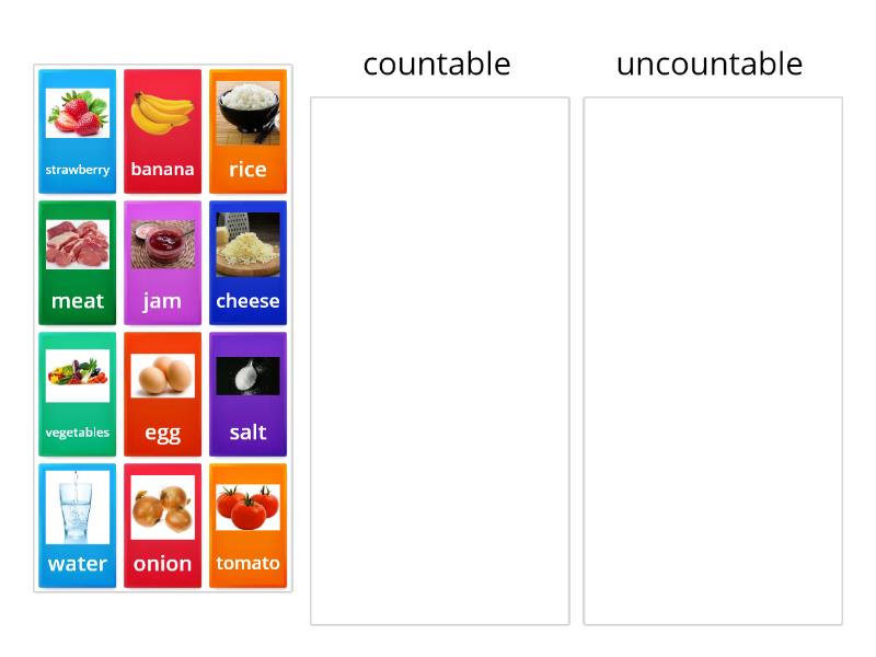 Countable and uncountable nouns - Categorize